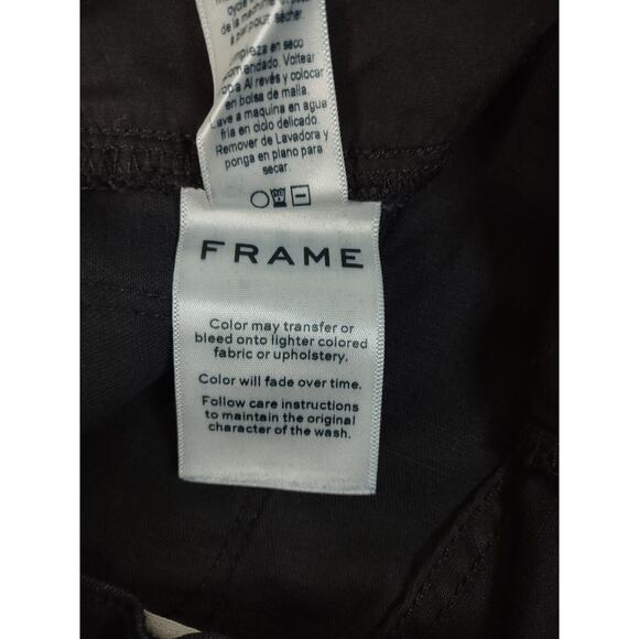 Frame Denim Le High Triple Fringe Hem Skinny Ankle Jeans Womens 24 BYXBEE Black - Picture 9 of 9